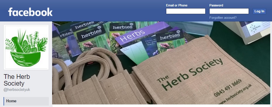 herb society facebook screen